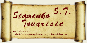 Stamenko Tovarišić vizit kartica